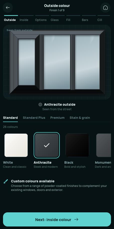 The app: pick a colour and see it straight away